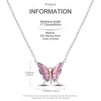 2025 New 925 Sterling Silver Necklace Zircon Heart Butterfly Simple Necklaces For Women Anniversary Birthday Jewelry Gift Female