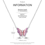 2025 New 925 Sterling Silver Necklace Zircon Heart Butterfly Simple Necklaces For Women Anniversary Birthday Jewelry Gift Female
