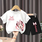 Girls O-Neck Short Sleeve T-Shirt and Shorts 2-Piece Summer Outfit