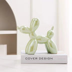 Ceramic Plating Balloon Dog Figurines Animal Statue Handmade Sculpture Modern Desk Decor