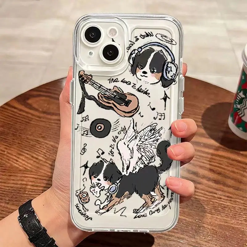 Cute Angel Animals Case for Samsung Galaxy A55 A35 A15 S24 S23 Ultra S22 FE