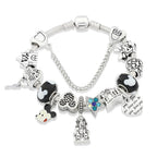 Red Pink Black Crystal Animal Charm Bracelet Heart Mickey Minnie Gift