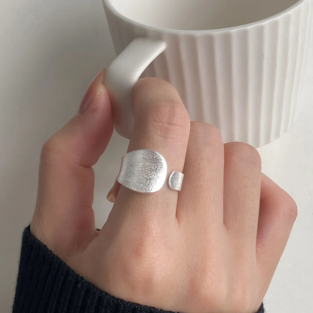 Matte Finish Adjustable Ring 925 Sterling Silver Wedding Engagement Luxury Quality
