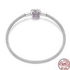 925 Silver 17-20CM Heart Pave Zirconia Original Bracelets Infinity Bracelet Fit DIY Charms Bead Birthday Jewelry Gifts Hot Sale
