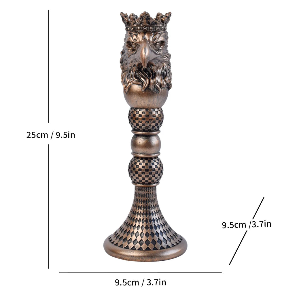 Animal Head Candlestick Resin Holder Horse Eagle Bulldog Monkey Lion Wolf Figurines