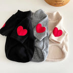 Love Heart Pet Hoodie Soft Warm Dog Cat Pullover Winter Clothing Gift