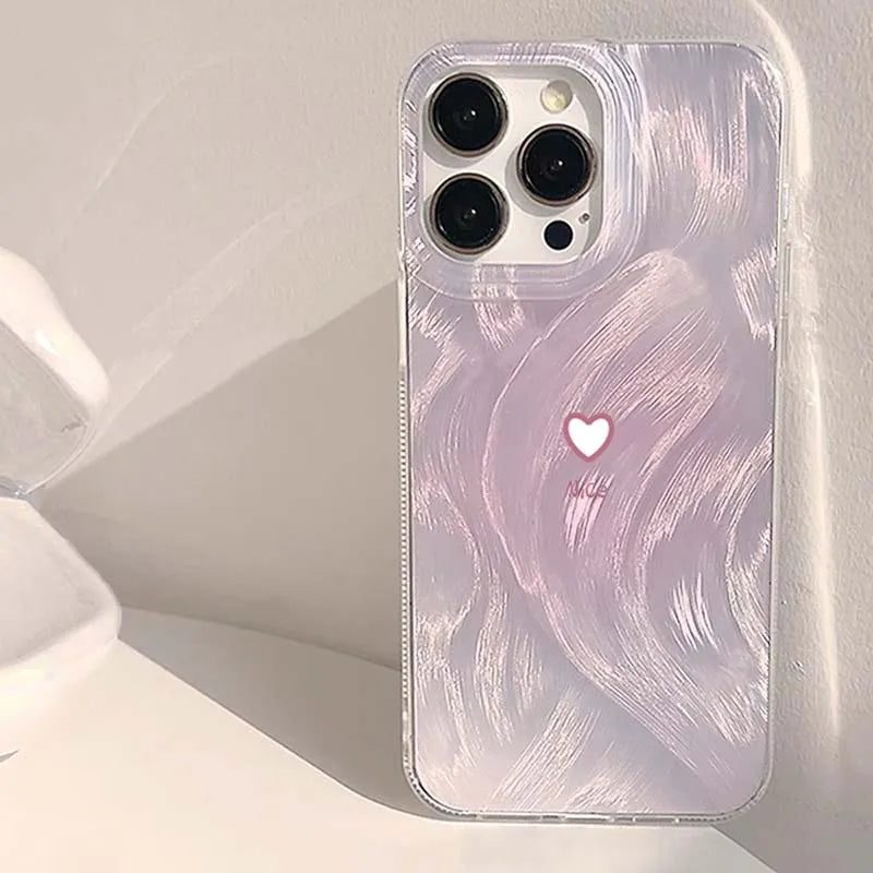 Simple Gradient Pink Heart Case for Samsung Galaxy S25 S24 S23 S22 Ultra FE