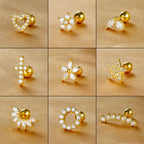 1pc Stainless Steel Moon Cross Stud Tiny Zirconia Rook Tragus Helix Piercing