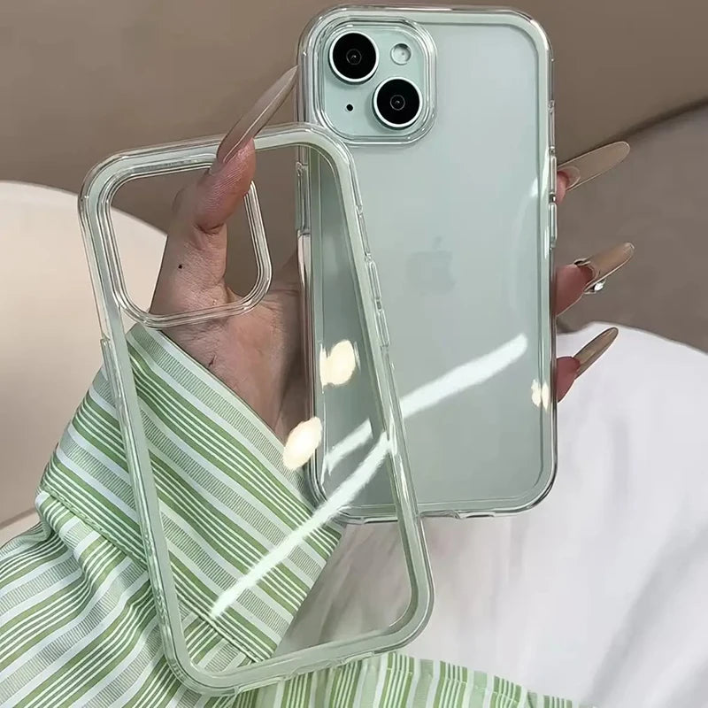 Luxury Clear Colour Frame Case for iPhone 17 16 15 14 13 12 Pro
