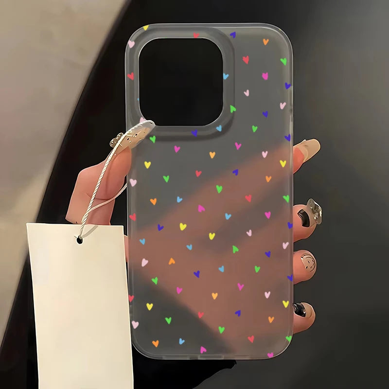 Small Love Heart Clear Case for iPhone 17 16 15 14 13 12 Pro Max