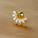 1pc Stainless Steel Moon Cross Stud Tiny Zirconia Rook Tragus Helix Piercing