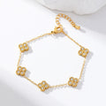 Flower Clover Zircon Stainless Steel Bracelet 2025 Trendy Wrist Chain