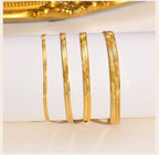 Herringbone Snake Chain Bracelet For Women ,18k Gold Plated Link Adjustable Stainless Steel Width 2/3/4mm