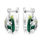 925 Sterling Silver Blue Iris Flower Hoop Earrings Anniversary Jewellery Gift