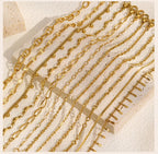 Gold Plated Link Bracelet for Women, Stainless Steel Stackable Chain Wristband, Adjustable Waterproof Jewelry
