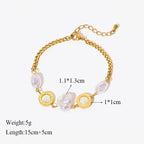 Heart Pearls Stainless Steel Charm Bracelet Girls Birthday Jewellery