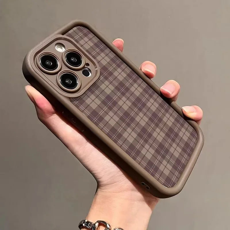Retro Checkered Soft Case for Samsung Galaxy S25 S24 S23 S22 Ultra FE A55