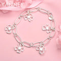 925 Sterling Silver Four-Leaf Clover Bracelet Women Party Jewellery Gift