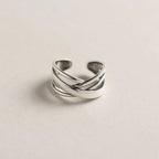 925 Sterling Silver Cross Aesthetic Ring Wedding Luxury Quality Jewellery Gift