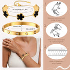 Cubic Zirconia Floral Bracelet for Women18k Gold Plated Link Statement Jewelry