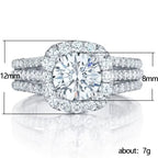 925 Sterling Silver Sparkling Full Zircon Square Geometry Ring Women's Gift Party Stylish Jewellery