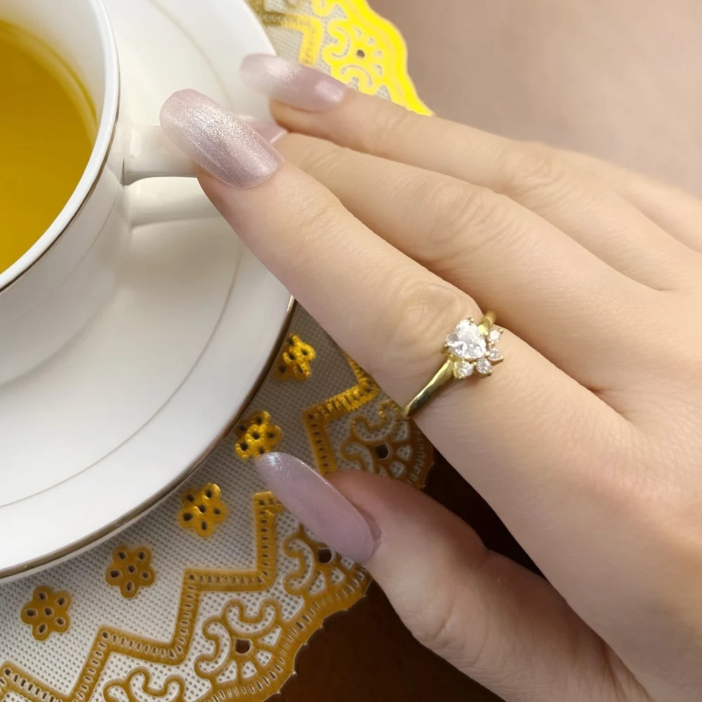 Brilliant Cat Paw Ring 925 Sterling Silver Delicate Cute Jewellery Women