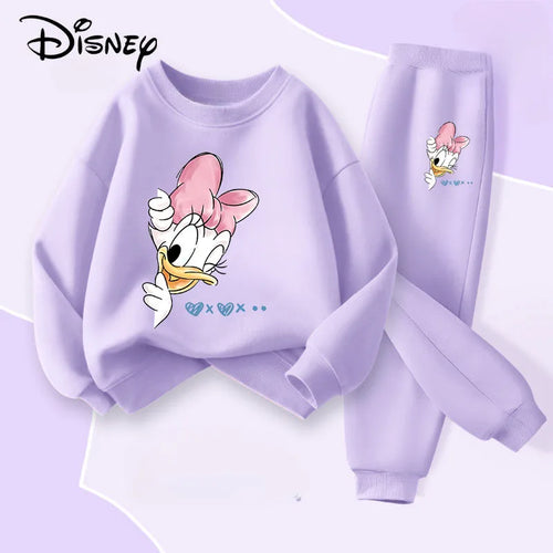 Disney Minnie and Daisy Girls Sweatshirt and Joggers 2-Piece Thin Tracksuit