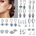 925 Sterling Silver Religious Demon Evil Eye Zircon Stud Earrings Gift