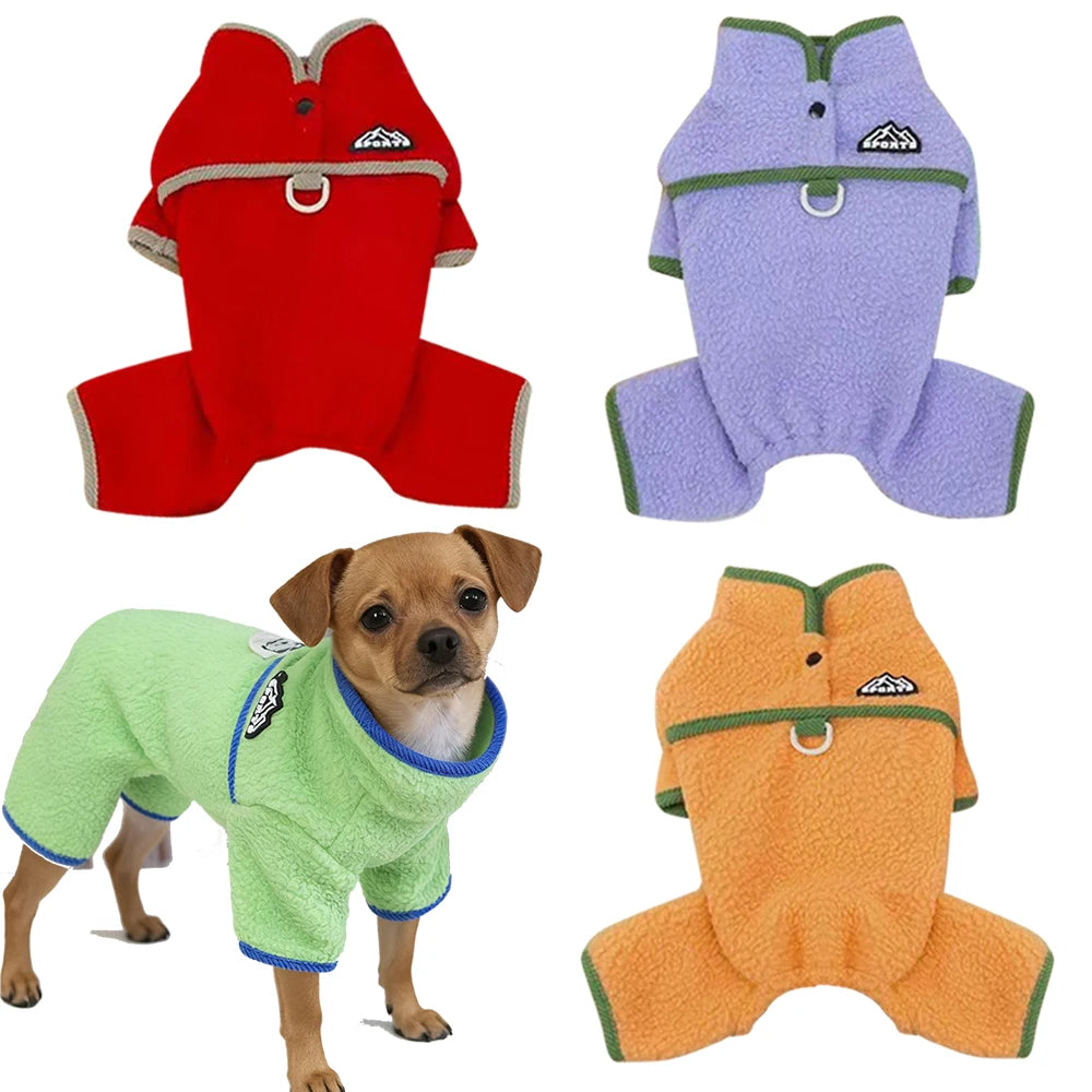 Thick Sherpa Dog Cat Clothes Warm Animal Pajamas Onesie Small Medium Pet