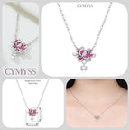 Original 925 Sterling Silver 18K Gold Heart Lock and Key Necklace Y-shaped Chain Necklace For Women Memorial Prayer Jewelry Gift
