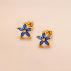 New Stainless Steel Blue Zircon Collection Stud Earrings Butterfly