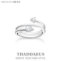 Arrow White Stones Open Ring 925 Sterling Silver Trendy Jewellery Women