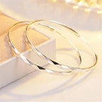 925 Sterling Silver 5cm Big Circle Hoop Earrings Women Luxury Party Jewellery