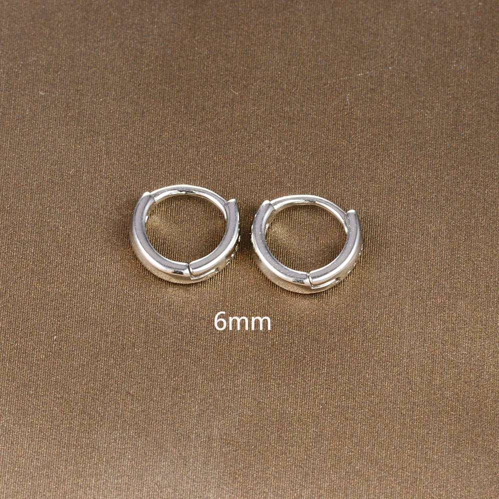 Fashion Zircon Link Chain Cross Hoop Earrings Stainless Steel
