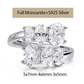 Full Moissanite Diamond Wedding Ring 18K White Gold Plated 925 Silver Band