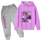 Kids Kpop Demon Hunters Cartoon Print Hoodie & Pants Sportsuit 2-13 Years