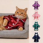 Plush Pet Pajamas Set Warm Breathable Dog Cat Sleepwear with Flower Accessory