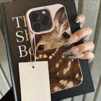 Cute Sika Deer Lychee Case for iPhone 17 16 15 14 13 12 Pro Max