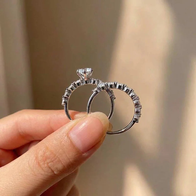 925 Sterling Silver New Fashion Design Marquise Cubic Zirconia Set Ring Modern Bridal Jewellery