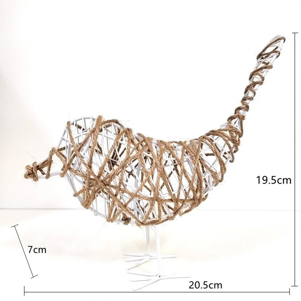 Iron Bird Figurines Nordic Abstract Statue Animal Home Decoration Accessories