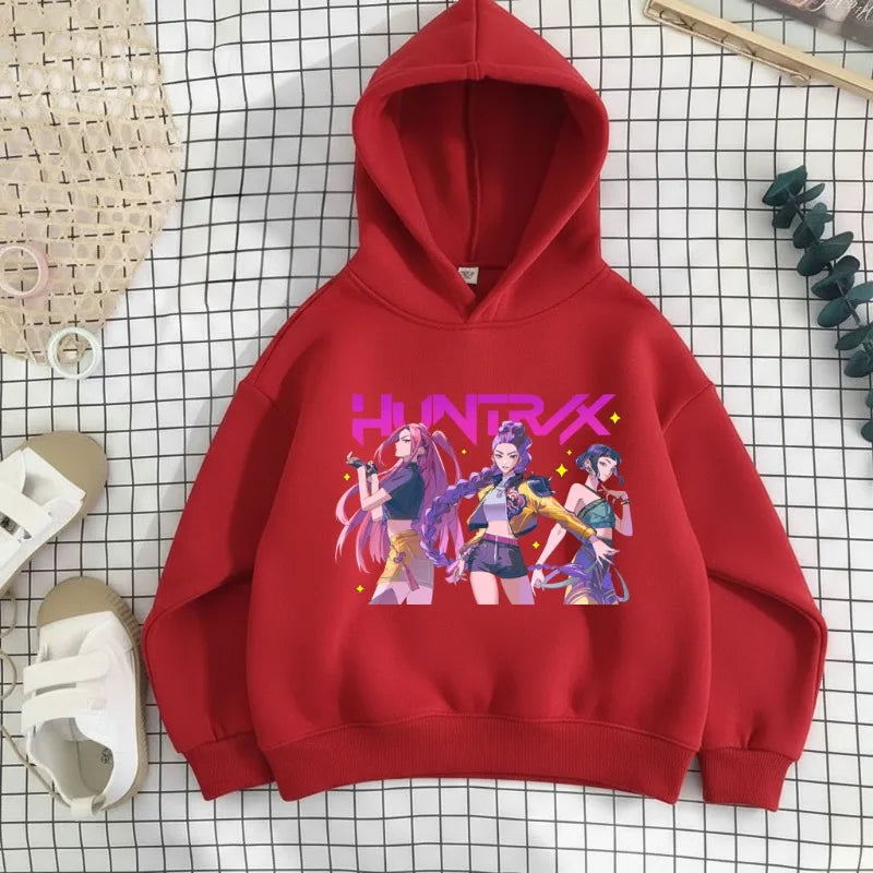 K-pop Girls Casual Long Sleeve Hooded Sweatshirt Breathable Sport Pullover