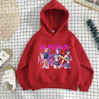 K-pop Girls Casual Long Sleeve Hooded Sweatshirt Breathable Sport Pullover