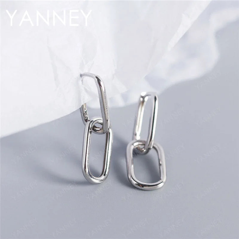 925 Sterling Silver 18K Gold Double Hoop Earrings Men Women Christmas Gift