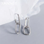 925 Sterling Silver 18K Gold Double Hoop Earrings Men Women Christmas Gift