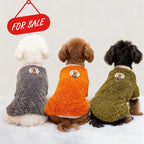 Warm Dog Pajamas Plush Onesie Small Dog Jumpsuit with Belly Warmer Winter