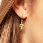 Golden Bug Scarab Beetle Hoop Earrings 925 Sterling Silver Bohemia