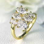 Full Moissanite Diamond Wedding Ring 18K White Gold Plated 925 Silver Band