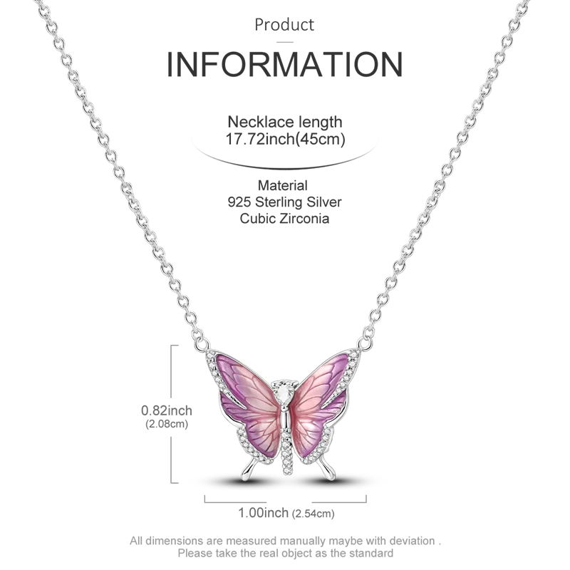 2025 New 925 Sterling Silver Necklace Zircon Heart Butterfly Simple Necklaces For Women Anniversary Birthday Jewelry Gift Female