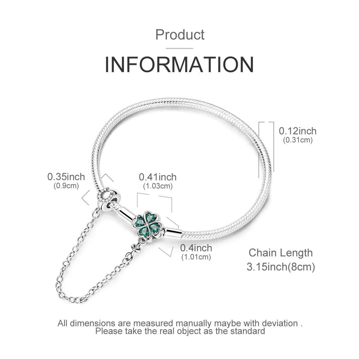 Original 925 Silver Bracelet Original Clover Heart Snake Chain Bracelets Fit Charms Beads Jewelry Gift Diy For Woman Wedding