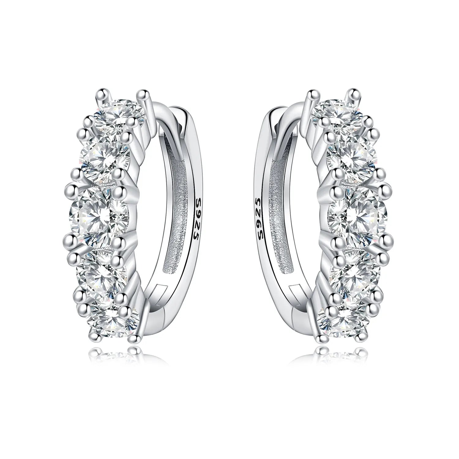 925 Sterling Silver Minimalist Staggered Circular Hoop Earrings Birthday Gift